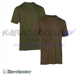 DEERHUNTER 331-571DH 2li Paket Yeşil /Kahve Tişört