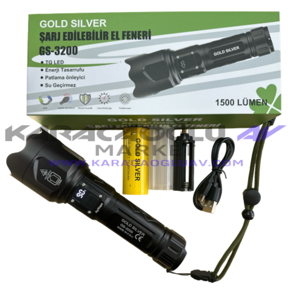 GOLD SİLVER GS-3200 EL FENERİ