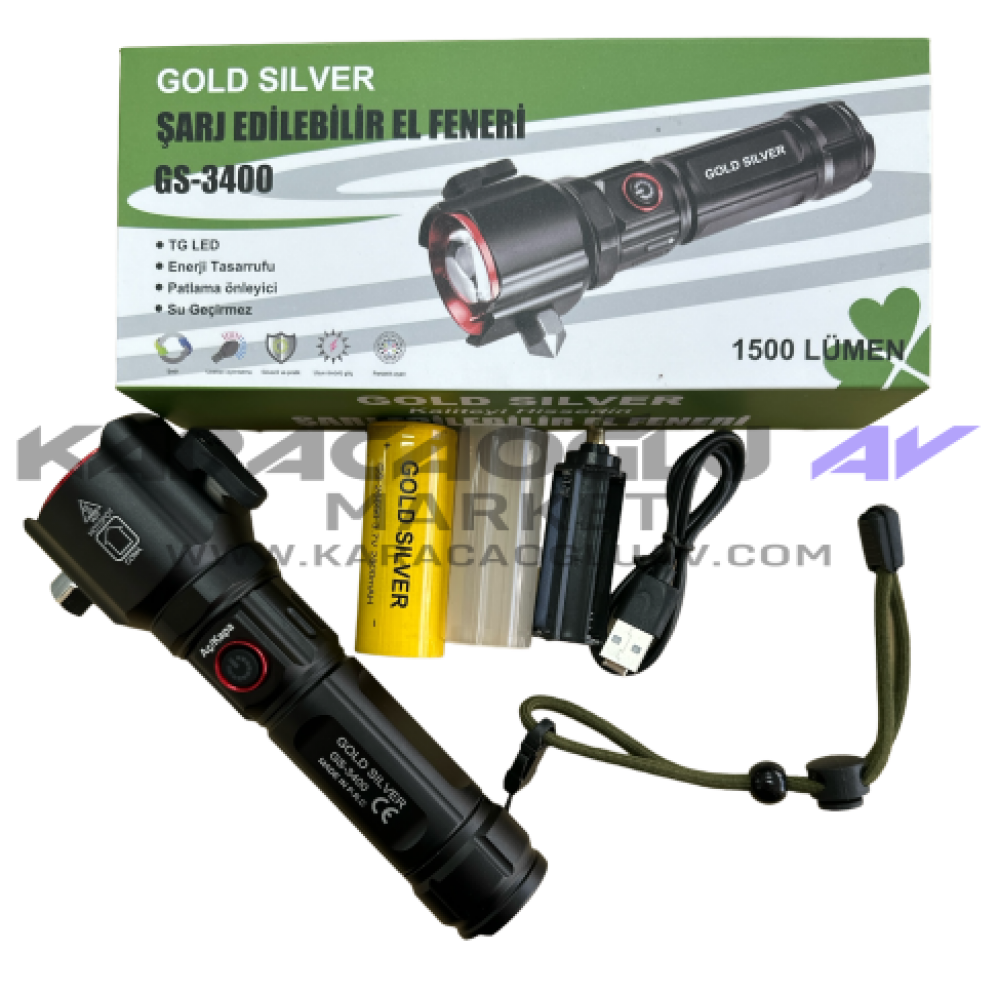 GOLD SİLVER GS-3400 EL FENERİ