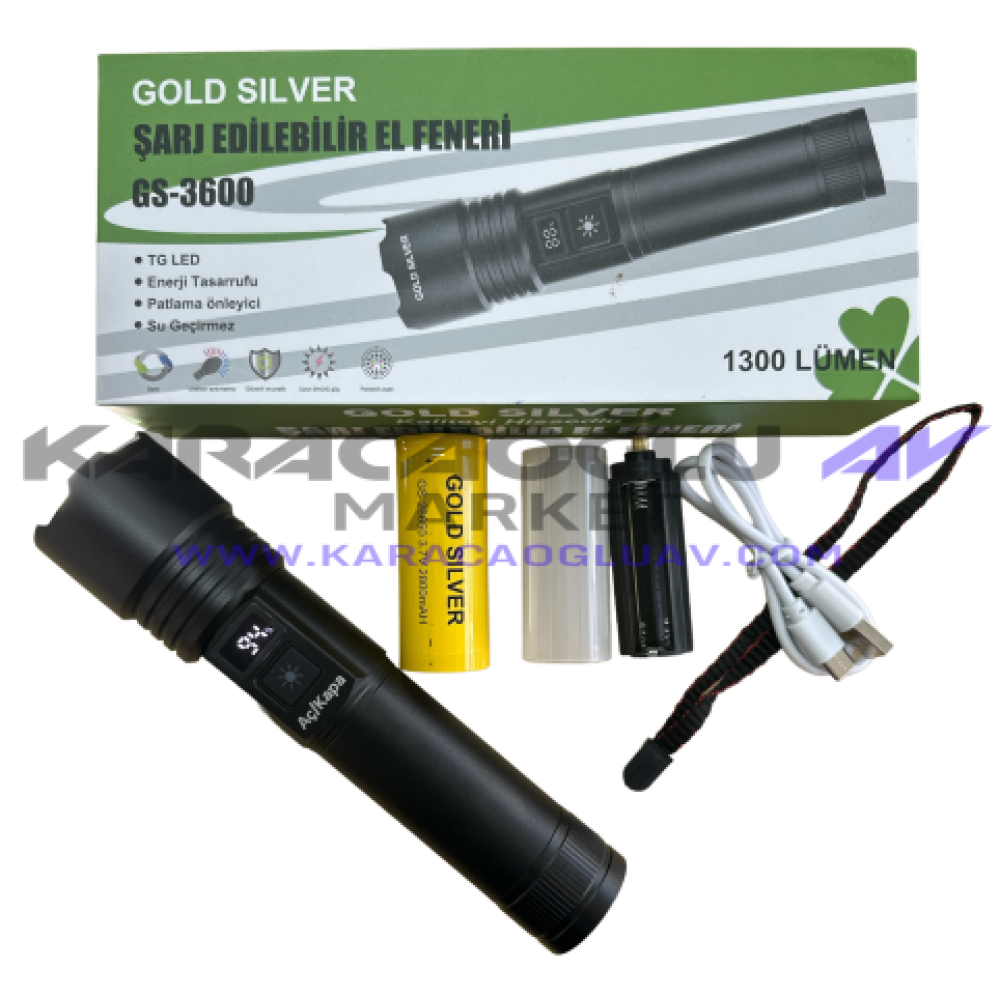 GOLD SİLVER GS-3600 EL FENERİ