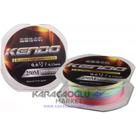 Kendo Dynema Multicolor 8 Örgü Olta Misinası 250 mt